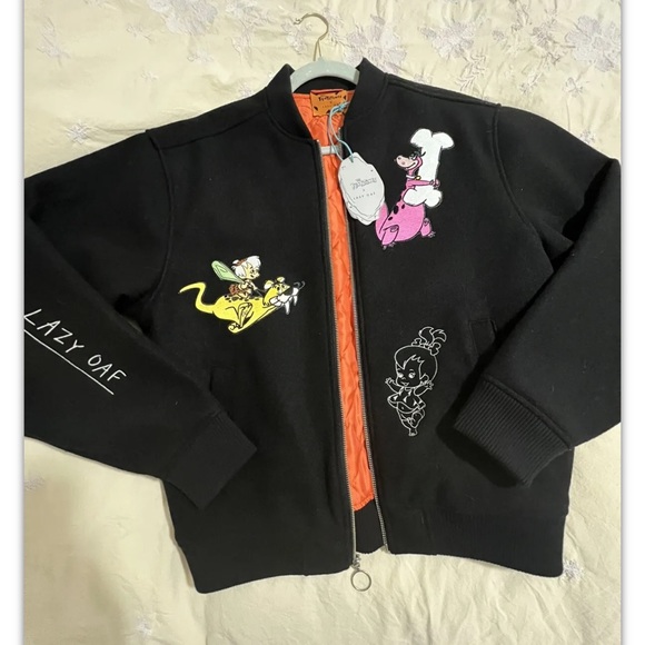 NEW Lazy Oaf Hanna Barbera The Flinstones bomber - Picture 1 of 6